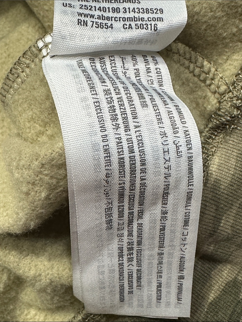 Y2K Abercrombie kids Camo Hoodie Pink spellout Logo Vintage 2000s size 7/8 - Picture 5 of 16